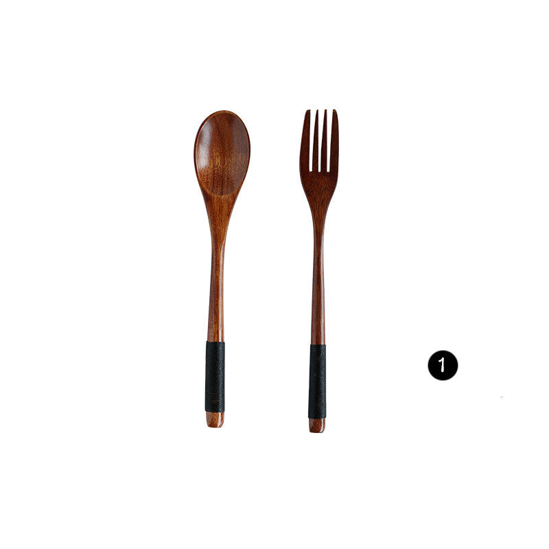 JC-250101DNW-011  Japanese Style Wooden Bamboo Spoon Fork Cooking Utensil