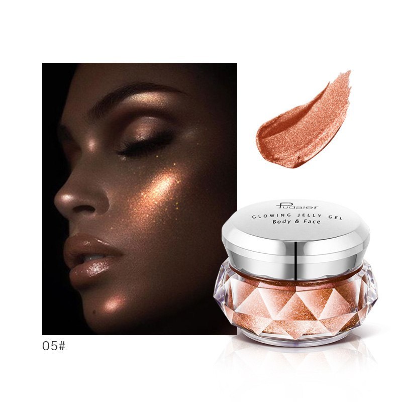 JC-241231MUP-017  Face Highlighter Jelly Gel Mermaid Eyeshadow Glow Body Glitter Festival Makeup Iluminador Gold Liquid Highlighter Bronzer