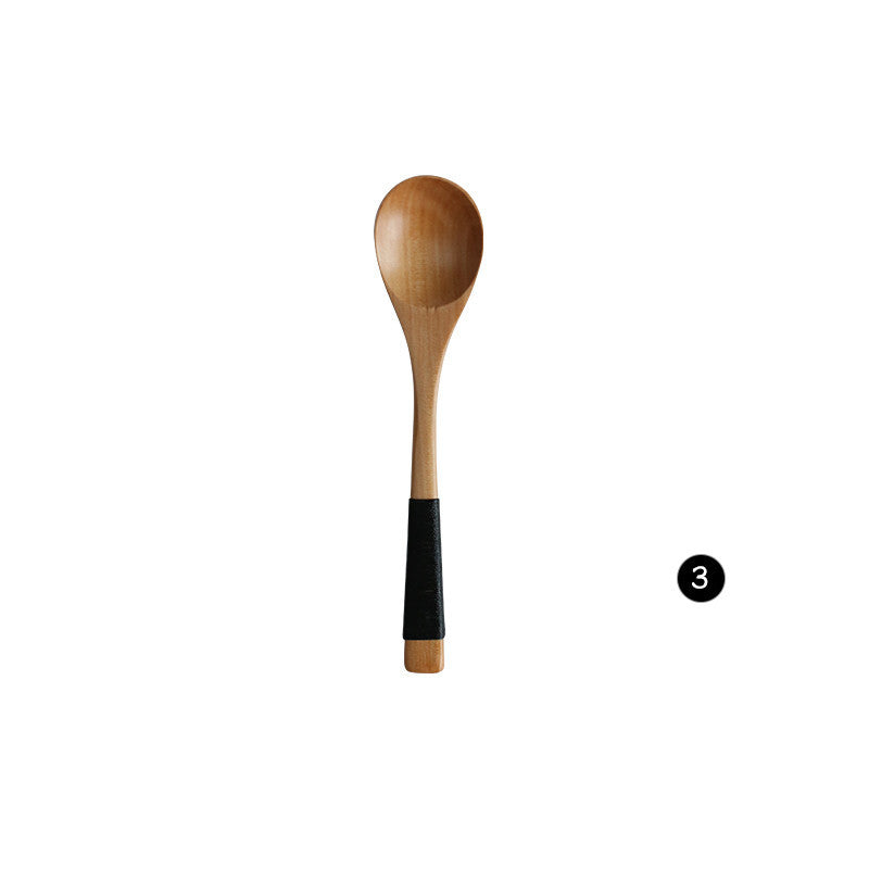 JC-250101DNW-011  Japanese Style Wooden Bamboo Spoon Fork Cooking Utensil