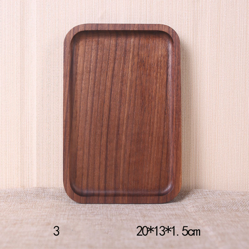 JC-250101DNW-039  Japanese Style Wooden Black Walnut Rectangular Dinner Plate