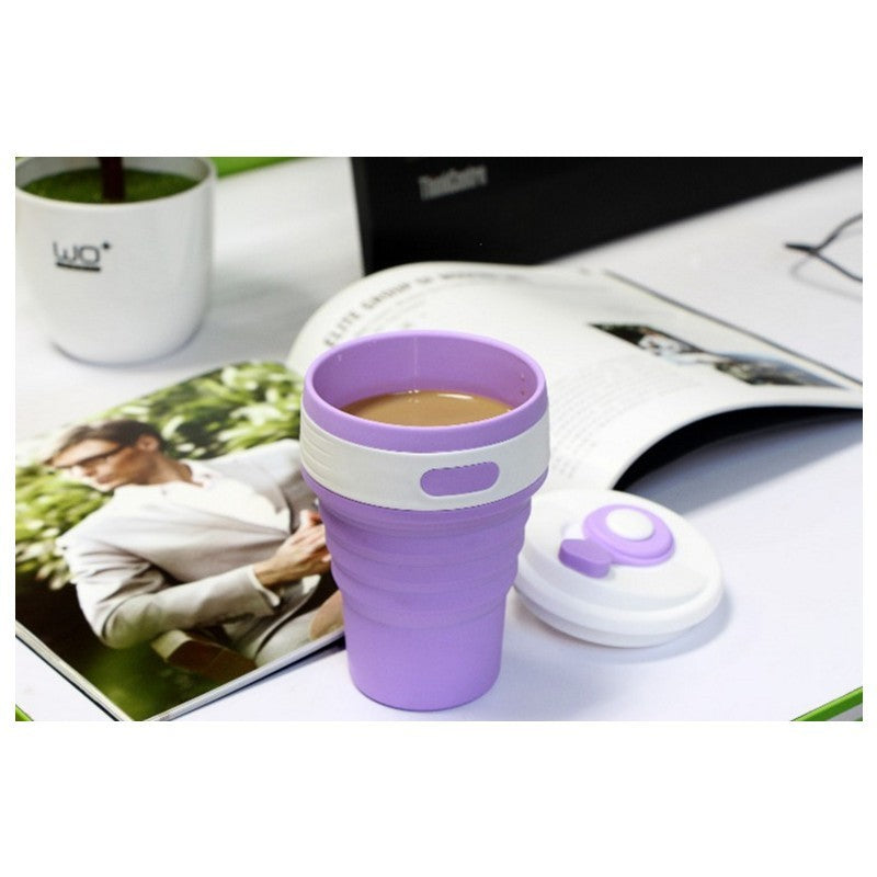 JC-250103DWR-009  Coffee Mugs Travel Collapsible Silicone Cup Folding Water Cups BPA FREE Food Grade Drinking Ware Mug Tea Coffee Cups