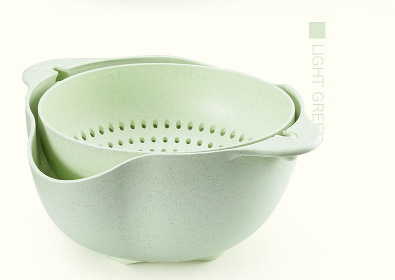 JC-241226KCT-048  Double thickening drain basket washing basket kitchen drain basin creative fruit bowl