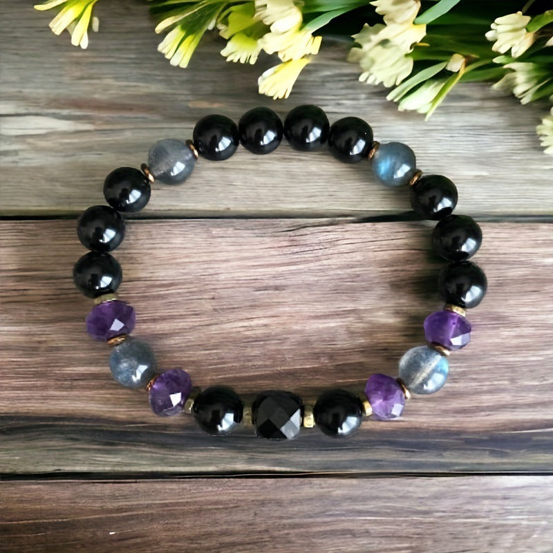 JC-241230BBJ-064  Versatile Obsidian 8mm Beaded Bracelet