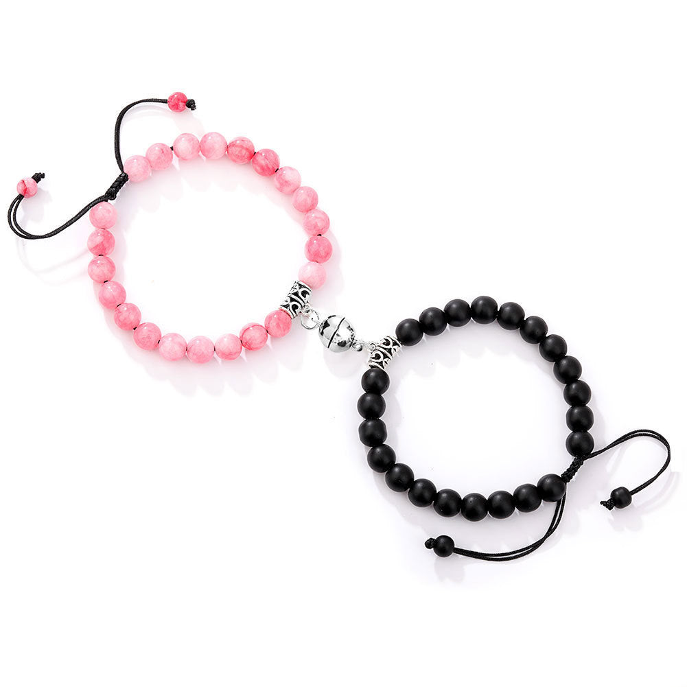 JC-241230BBJ-039  A Pair Of Magnetic Couple Bracelets Induce Vibration