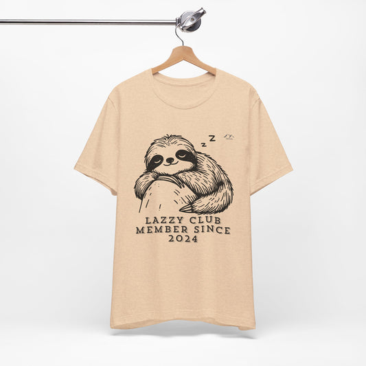 TS-093ML-24 Unisex Cute Lazy club Sloth T Shirt Slow And Steady Art