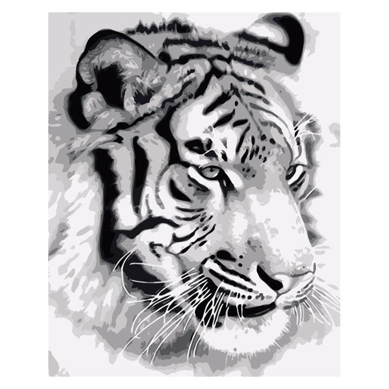 JC-250104PNT-008  RUOPOTY frame tiger animal DIY painting digital wall art picture acrylic painting home decoration on canvas