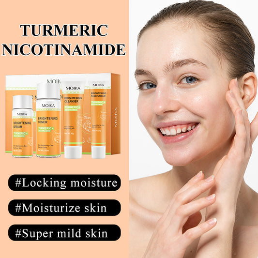 JCM-151MST-24  Full English Turmeric Nicotinamide Whitening Skin Care Kit Toner And Lotion 4-piece Set