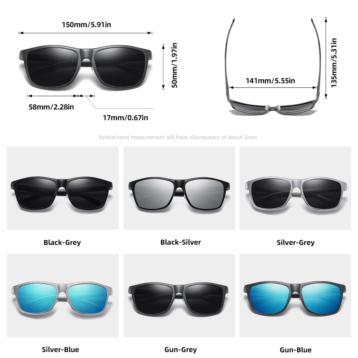 JC-250105MGL-003  Fashion Aluminum Magnesium Polarized Sunglasses