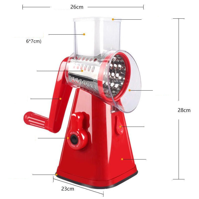 JC-241226KCT-001  Multi-functional Vegetable Cutter Hand Drum Vegetable Cutter Slicer