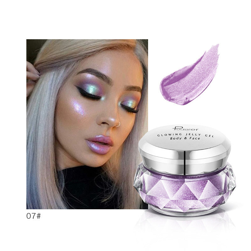 JC-241231MUP-017  Face Highlighter Jelly Gel Mermaid Eyeshadow Glow Body Glitter Festival Makeup Iluminador Gold Liquid Highlighter Bronzer