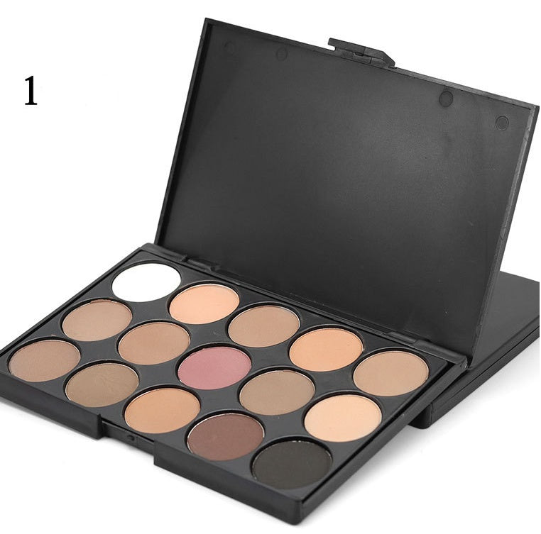 JC-241231MUP-055  15 color eyeshadow earth color eye shadow smoky eyeshadow E15 multi color makeup plate beauty tools