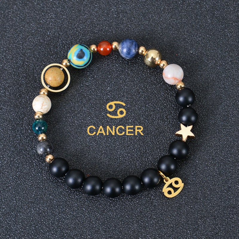 JC-241230BBJ-088  Eight Planets Twelve Constellations Bracelets Frosted Stone Beaded Bracelet