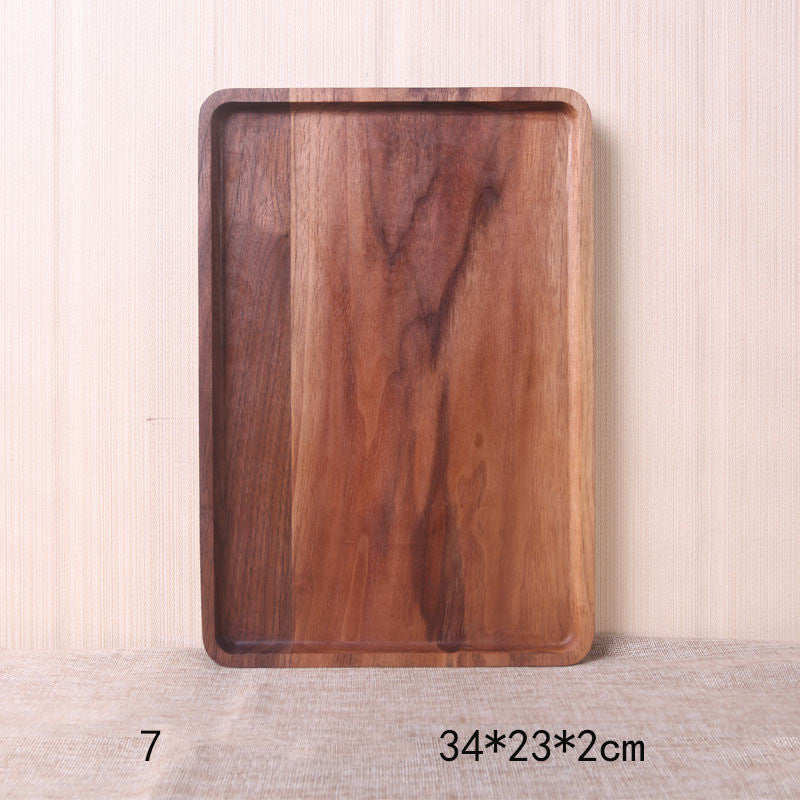 JC-250101DNW-039  Japanese Style Wooden Black Walnut Rectangular Dinner Plate