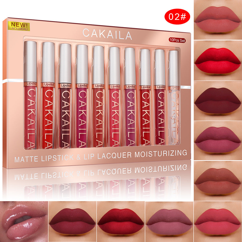 JC-241231MUP-057  Pack Of 10 Matte Nonstick Cup Waterproof Lip Gloss