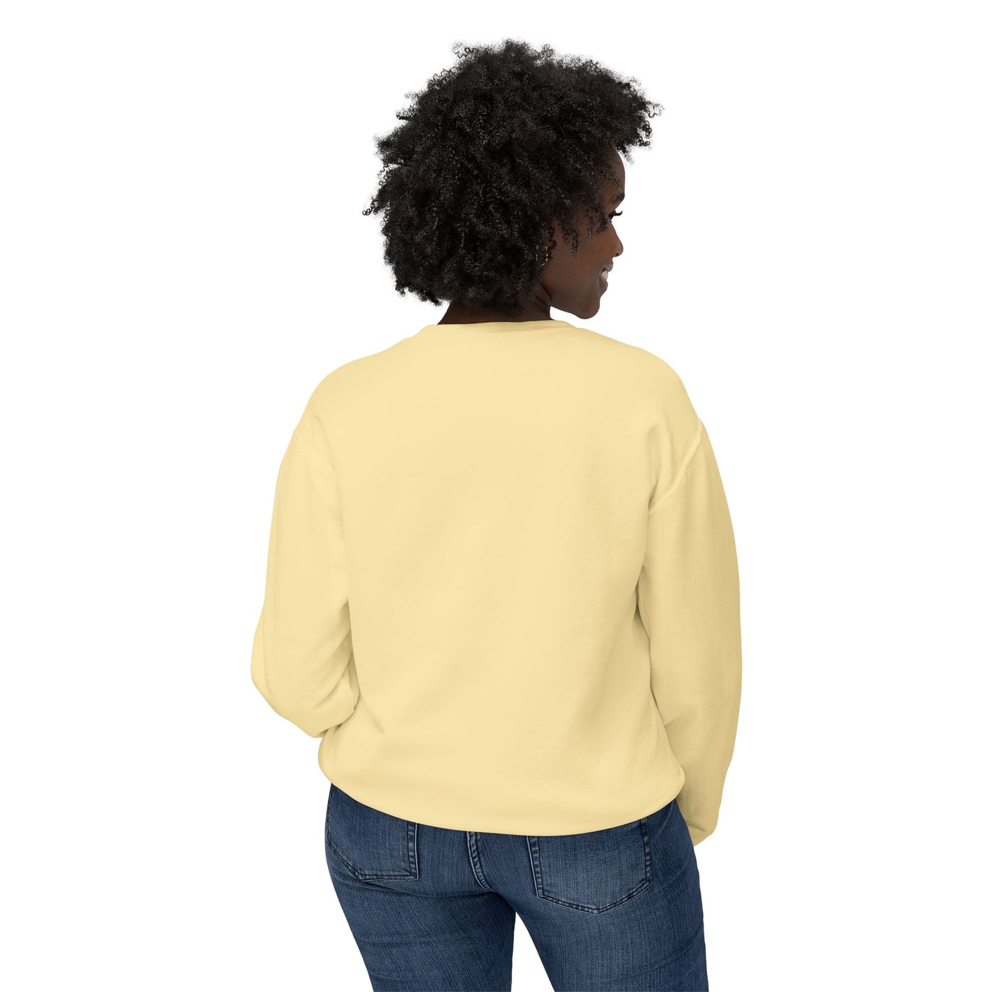 SW-107YLO-24  Unisex Lightweight Crewneck Butter Color Sweatshirt