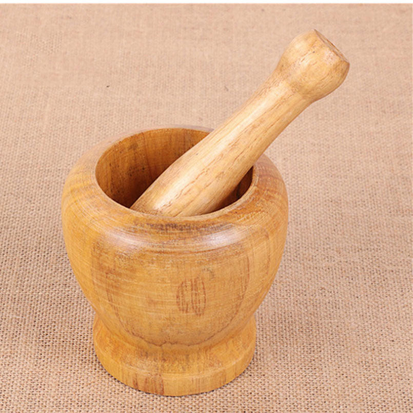 JC-241226KCT-047  Kitchen Gadgets Wooden Garlic Masher Garlic Masher Wooden Garlic Mortar Household Garlic Peeler