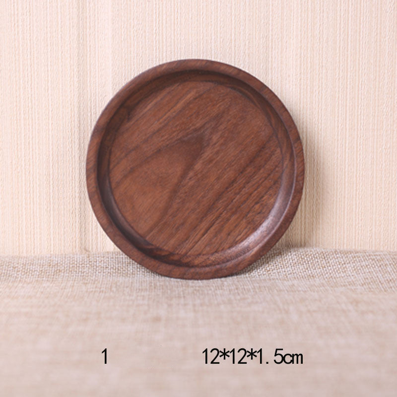 JC-250101DNW-039  Japanese Style Wooden Black Walnut Rectangular Dinner Plate