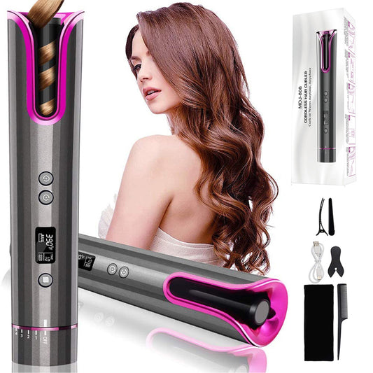 JC-241227PCA-057  Automatic Hair Curler USB Cordless Wireless Auto Ceramic Curling Iron Hair Waver T Waves Iron Curling Wand Air Curler