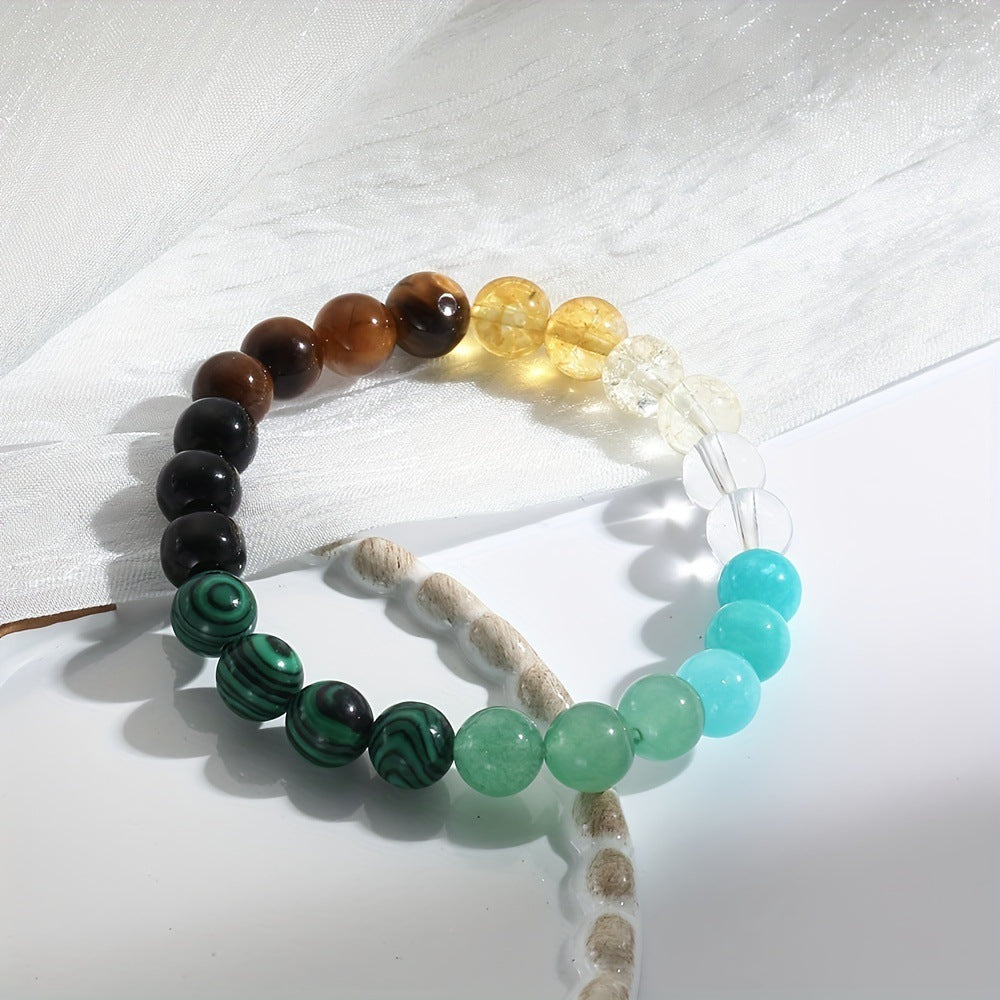 JC-241230BBJ-070  Universal Natural Stone Citrine Dongling Stone Malachite Bracelet