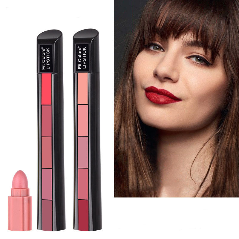 JC-241231MUP-081  Matte 5-color Lipstick Set Velvet Lip Stick Non-stick Lip Gloss Long Lasting Waterproof Sexy Red Lipstick