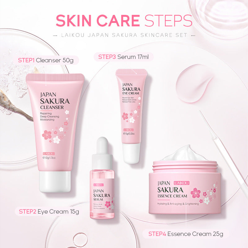 JCM-129CRM-24  Sakura Skin Care Set 4-piece Set Cleansing Eye Cream Face Cream