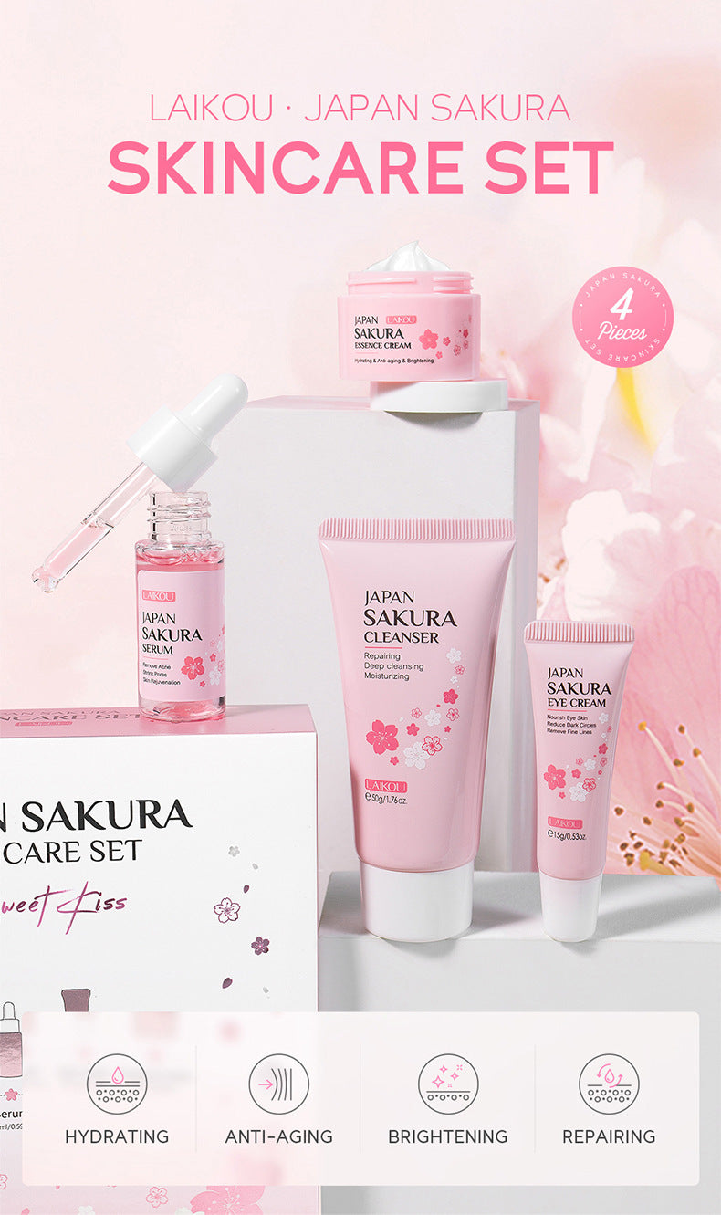 JCM-129CRM-24  Sakura Skin Care Set 4-piece Set Cleansing Eye Cream Face Cream