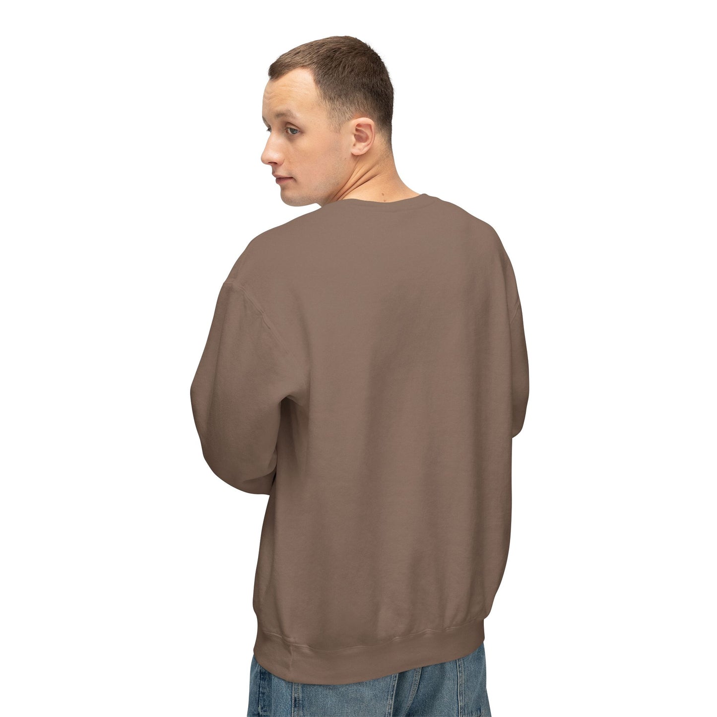 SW-105BRN-24  Unisex Lightweight Crewneck Espresso Color Sweatshirt