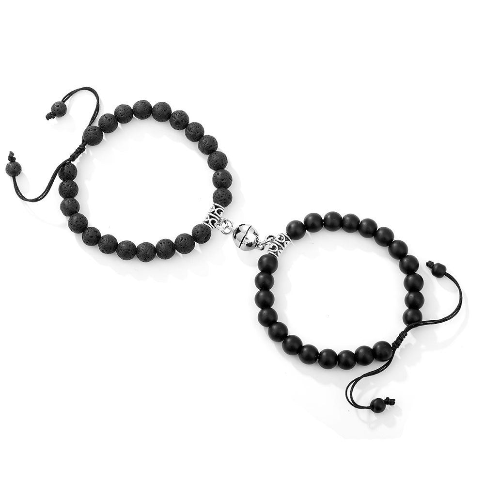 JC-241230BBJ-039  A Pair Of Magnetic Couple Bracelets Induce Vibration