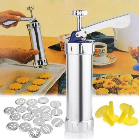 JC-241226KCT-039  Domestic Cookie Press Kit Stainless Steel Cookie Press Making Gun Biscuits Cake Mold