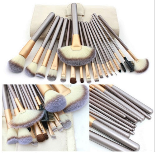 JC-241228BUT-055  Persian Make-up Brush Suit Rice White Make Up Brush, Champagne Color Brush Handle Make-up Brush Without