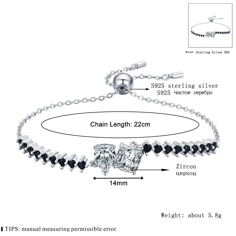 JC-241230BBJ-029  European And American Fashion Women's Diamond Bracelet Micro Inlaid Zircon