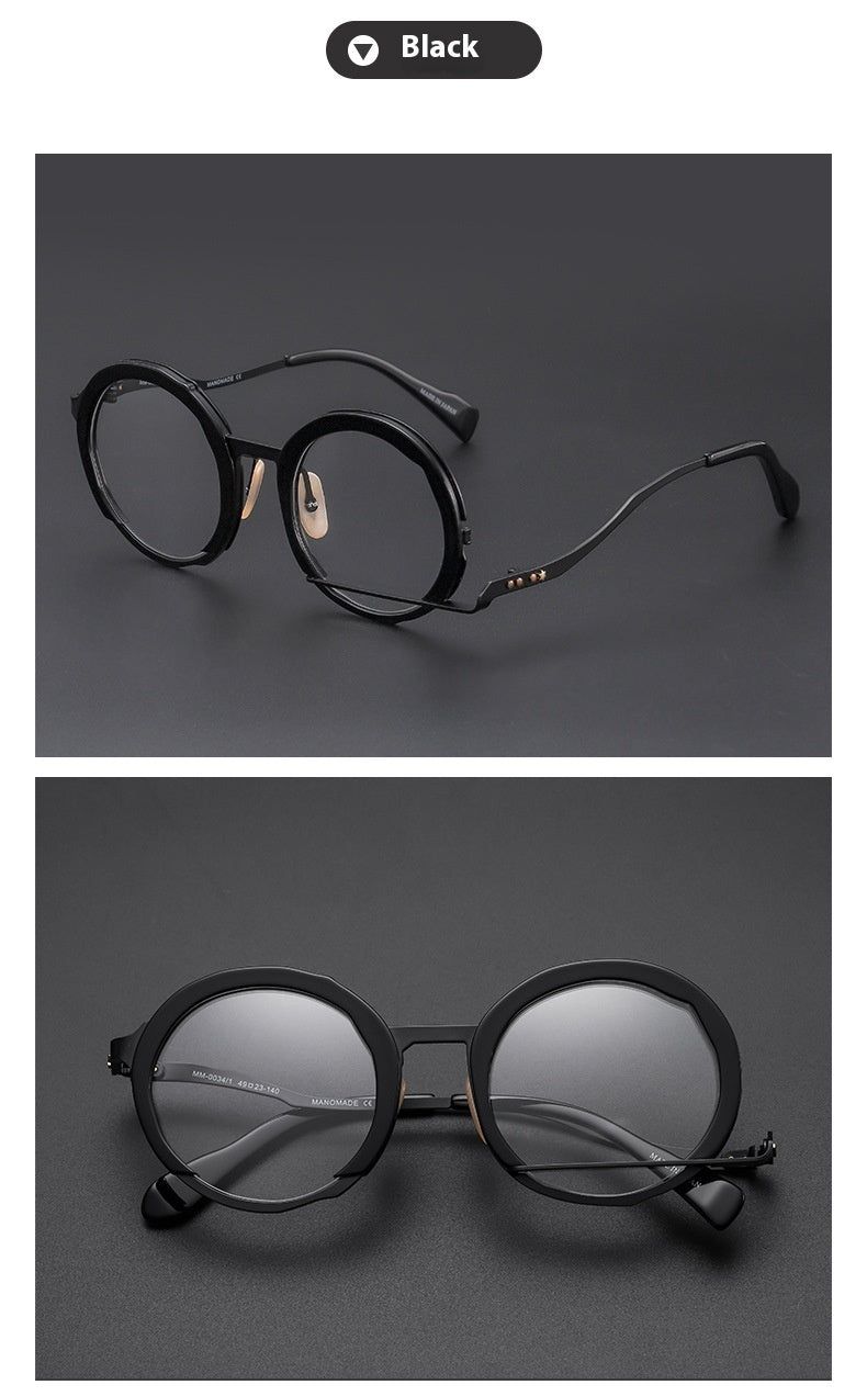 JC-250105MGL-060  Can Be Equipped With Degrees Large Frame Fashion Round Frame Metal Spectacle Frame