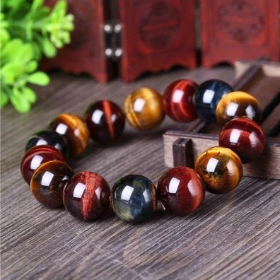 JC-241230BBJ-008  Tiger Eye Bracelet Natural Crystal Stone Buddha Bead Bracelet