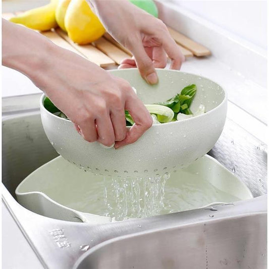 JC-241226KCT-048  Double thickening drain basket washing basket kitchen drain basin creative fruit bowl