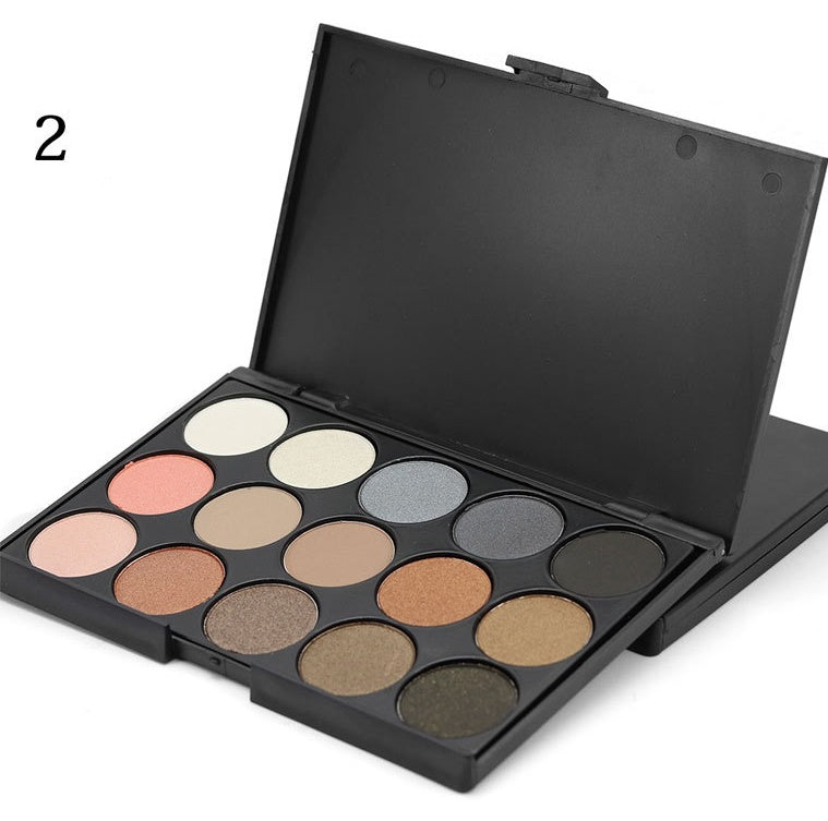 JC-241231MUP-055  15 color eyeshadow earth color eye shadow smoky eyeshadow E15 multi color makeup plate beauty tools