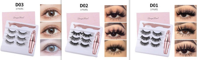 JC-241231MUP-011  Natural Long Lasting Magnetic Liquid Eyeliner & Magnetic False Eyelashes & Tweezer Set Make up Set