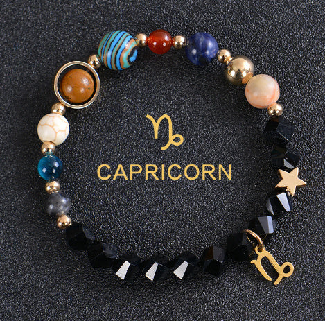 JC-241230BBJ-088  Eight Planets Twelve Constellations Bracelets Frosted Stone Beaded Bracelet