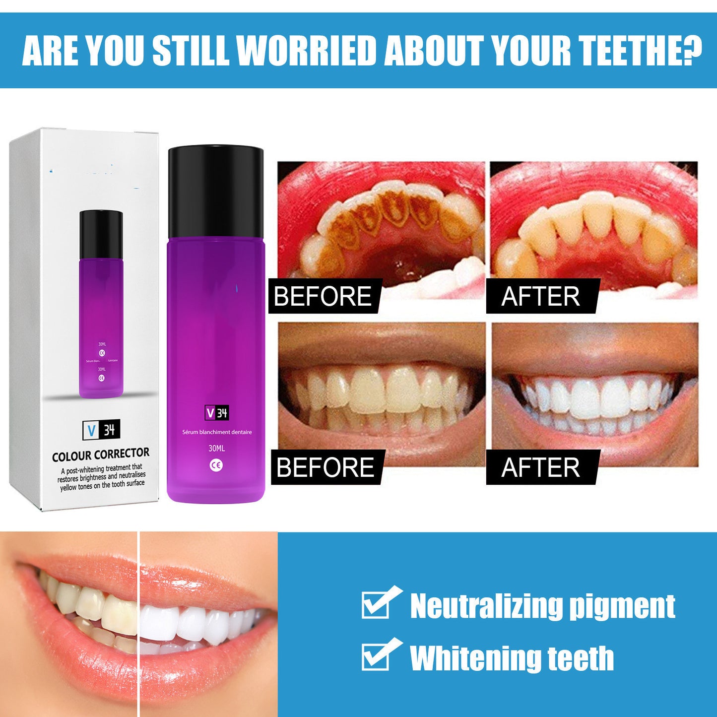 JC-250106ORL-051  Teeth Whitening Liquid Toothpaste Tooth Stain Removal Oral Care