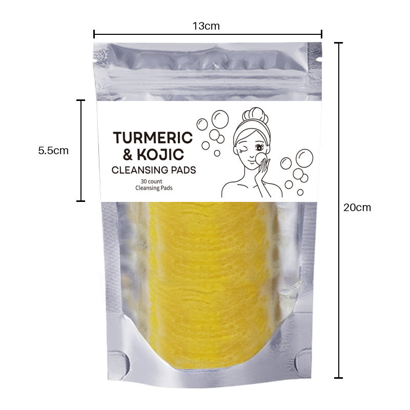 JCM-248CLN-24  Turmeric Exfoliating Cleansing Pads Compressed Facial Sponges Skin Care Tools For Face Clogged Pores Excess Oil Cleansing