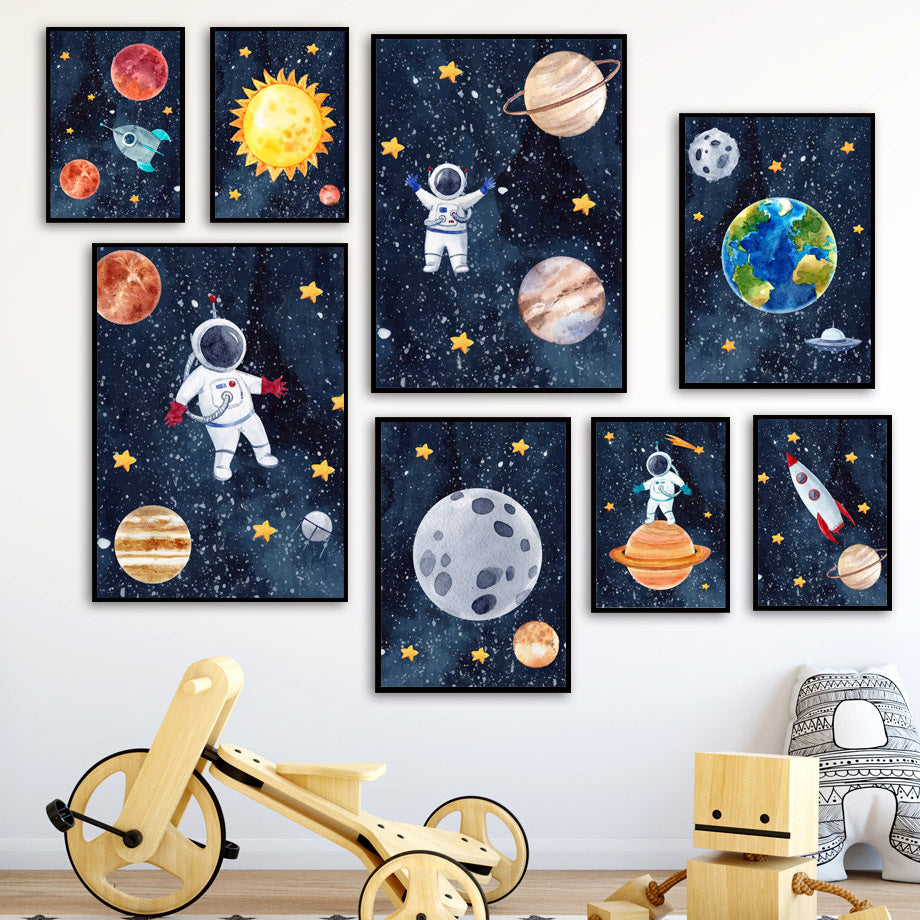 JC-250104PNT-037  Astronaut Wall Art Canvas Painting