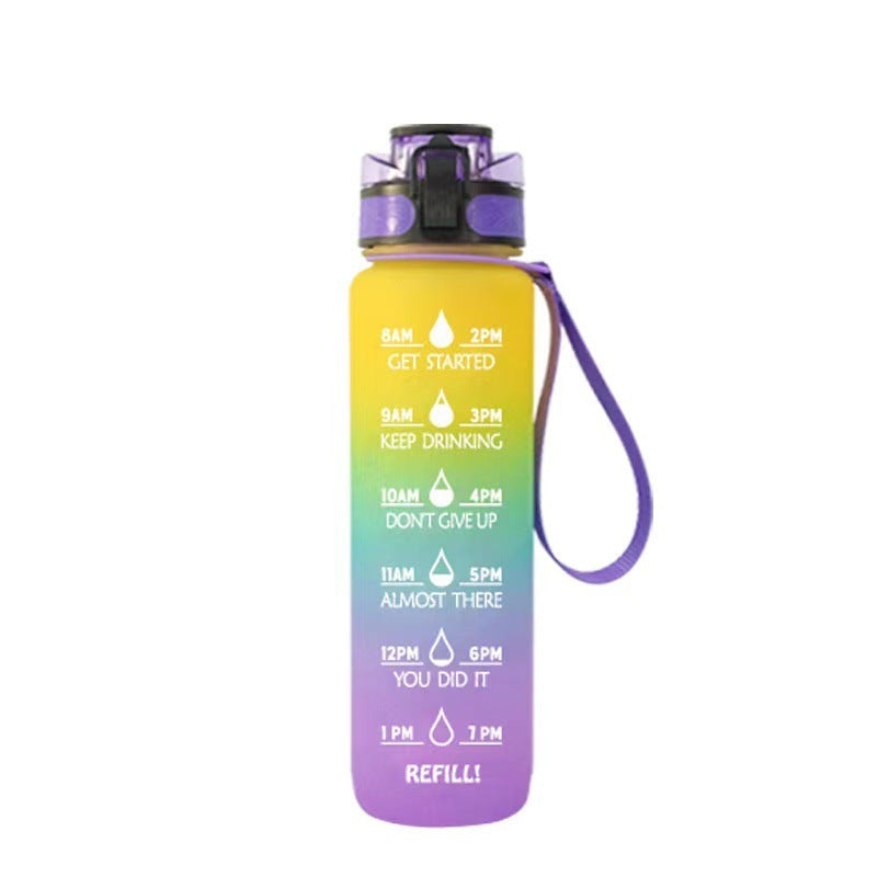 JC-250103DWR-014  Transparent Flask Water Bottle 1000ml Bottled Kawaii Bottle Bpa Free Infuser Plastic Milk Sports Clear Water Bottle Kawaii Cup