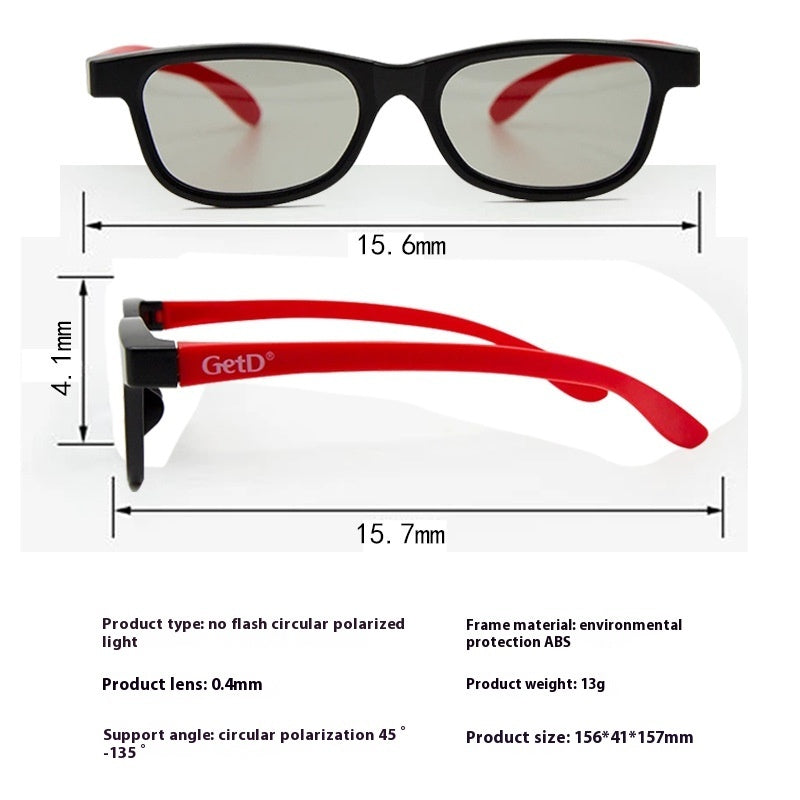 JC-250105MGL-038  Cinema Sub-transparent Round Polarized Lens Stereo Glasses