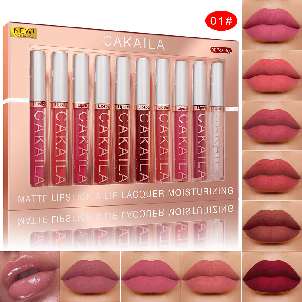 JC-241231MUP-057  Pack Of 10 Matte Nonstick Cup Waterproof Lip Gloss