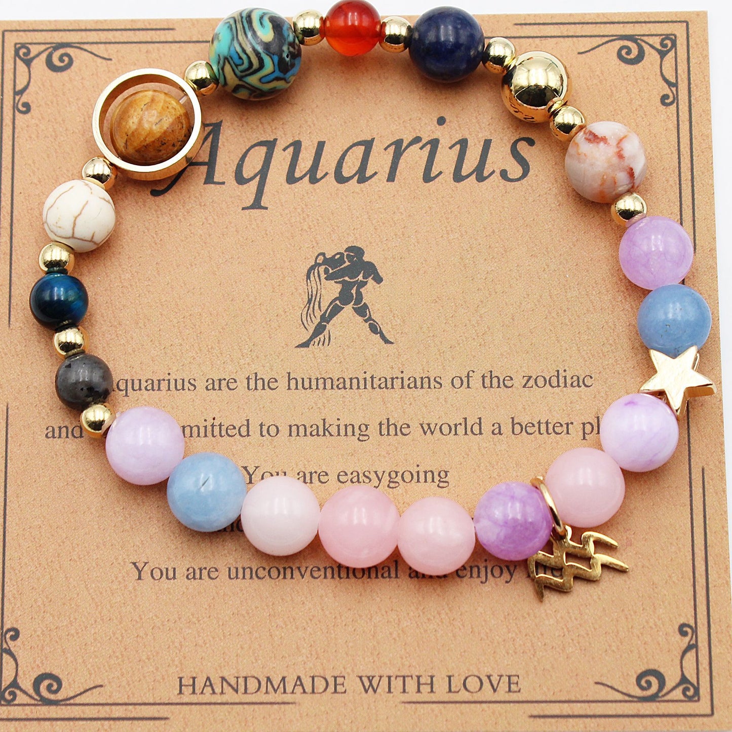 JC-241230BBJ-062  Eight Planets 12 Constellation Bracelet Morgan Stone Beaded Bracelet