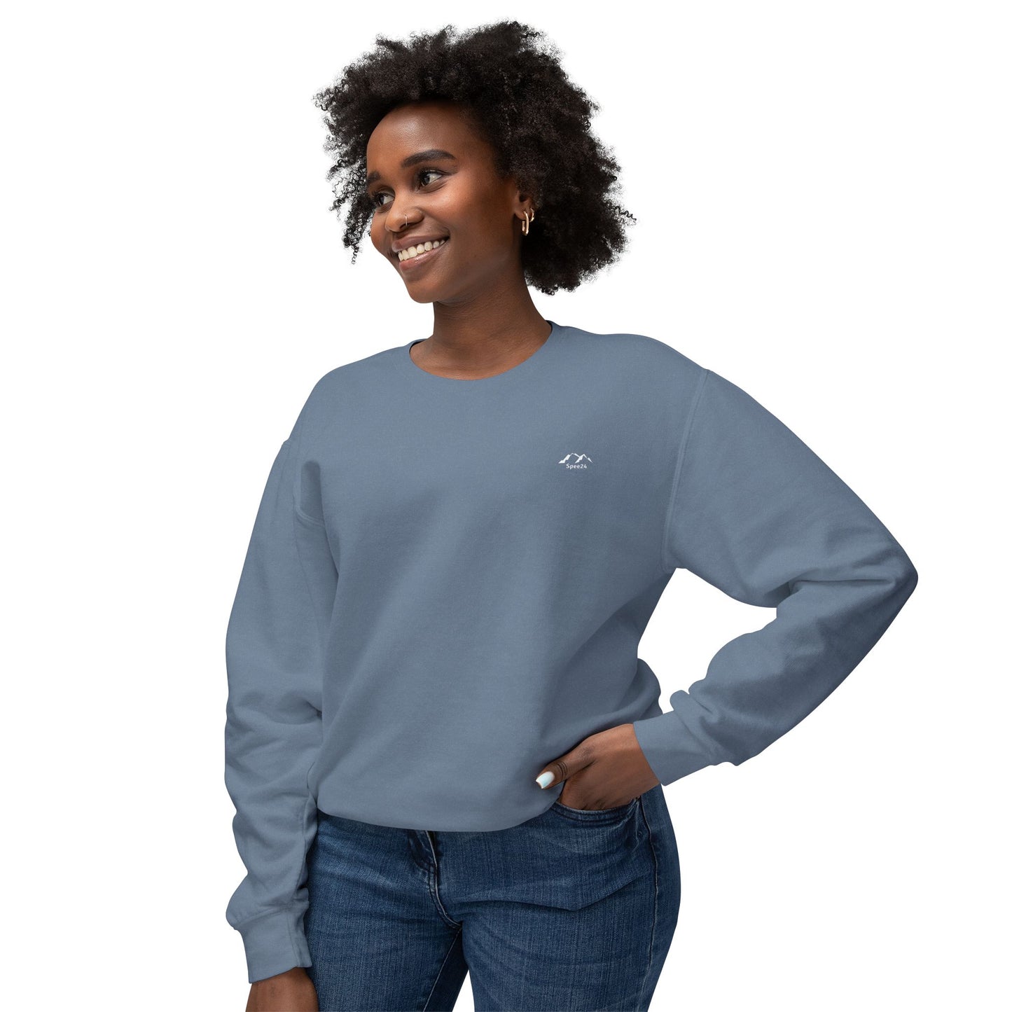 SW-111NVY-24  Unisex Lightweight Blue Jean Color Sweatshirt