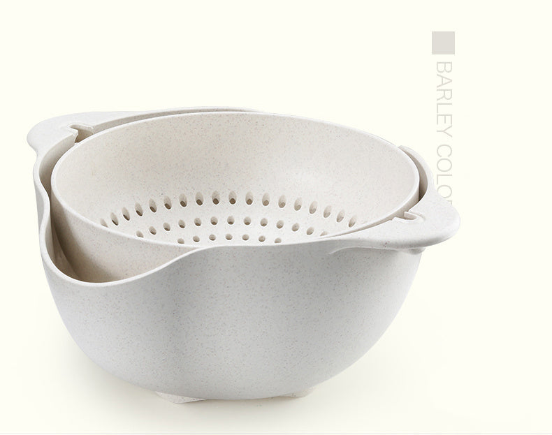 JC-241226KCT-048  Double thickening drain basket washing basket kitchen drain basin creative fruit bowl