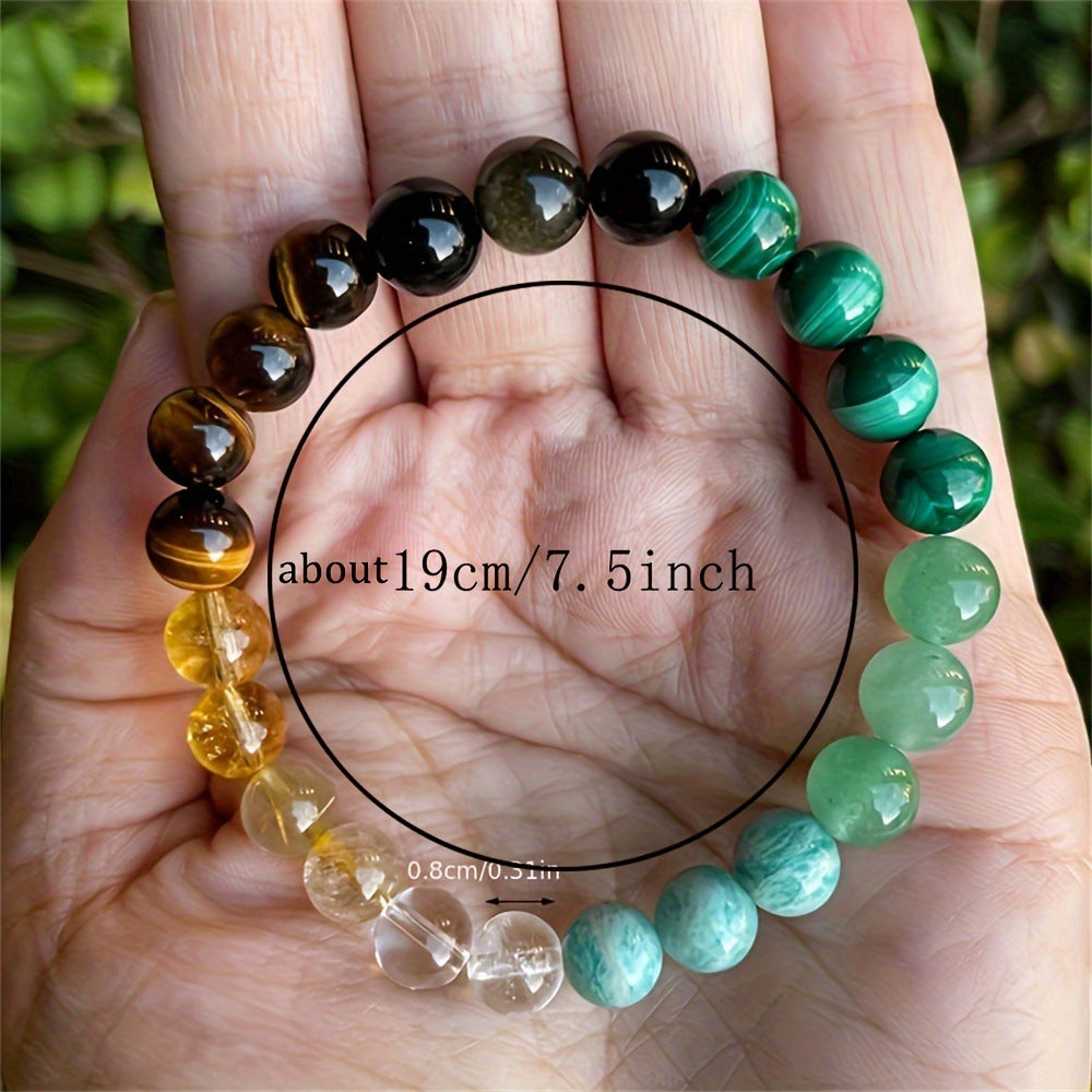 JC-241230BBJ-070  Universal Natural Stone Citrine Dongling Stone Malachite Bracelet