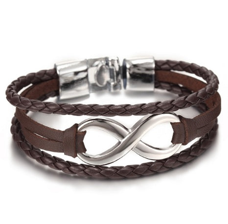 JC-241230BBJ-003  Lucky figure 8 leather bracelet bracelet