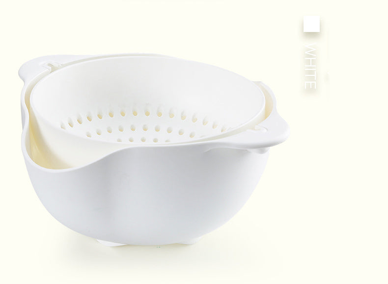 JC-241226KCT-048  Double thickening drain basket washing basket kitchen drain basin creative fruit bowl