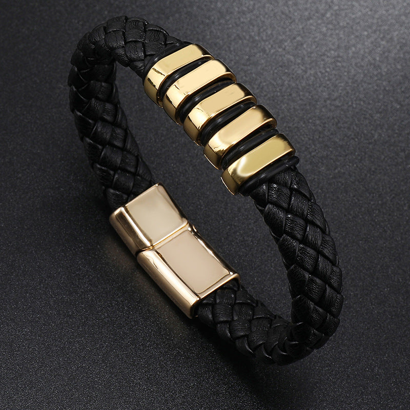 JC-241230BBJ-035  Multi-layer Leather Woven Bracelet Wrist Ring